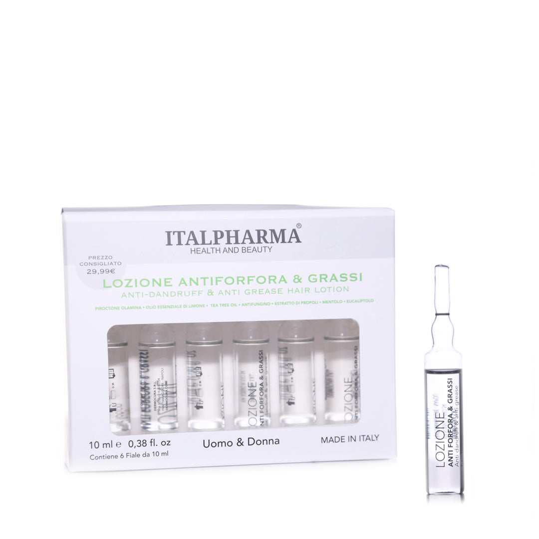 ITALPHARMA | FLACONS DE LOTION ANTIPELLICULAIRE & GRAISSE 6PCS