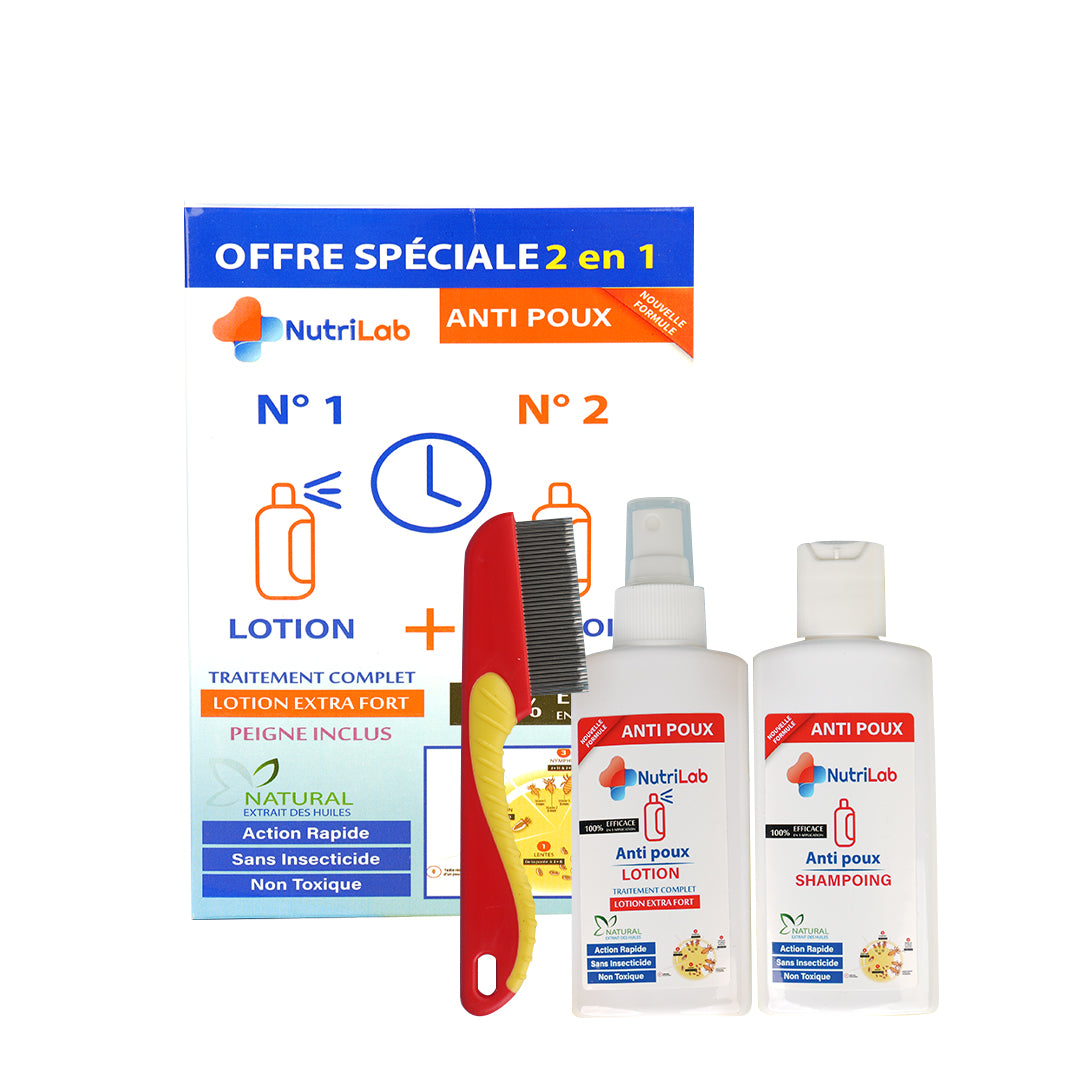 NUTRILAB | PACK SHAMPOOING & LOTION ANTI POUX & PEIGNE 125 ML